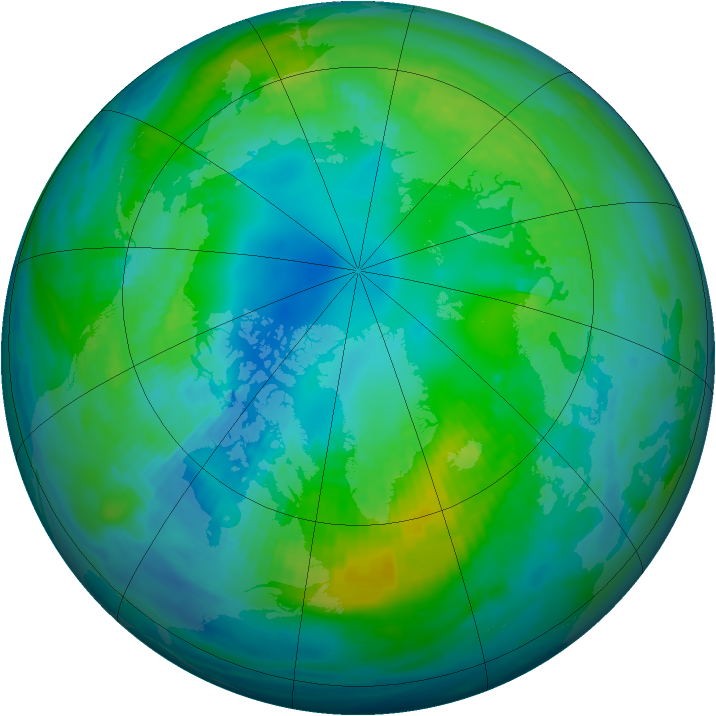 Arctic ozone map for 28 October 1982